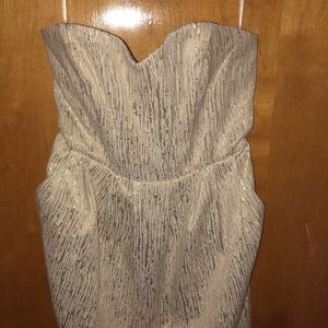H&M strapless gold dress
